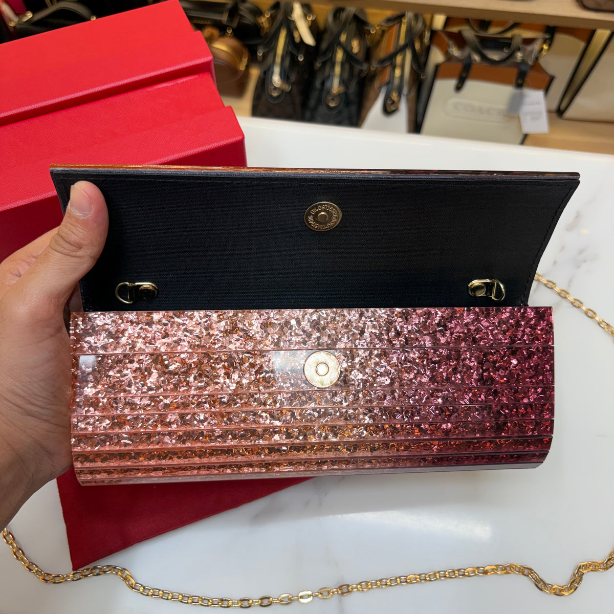 JC Candy Clutch - Pink & Wine