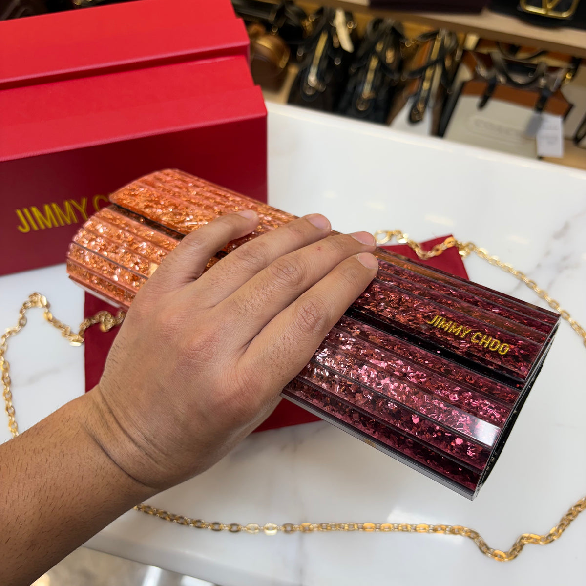 JC Candy Clutch - Pink & Wine