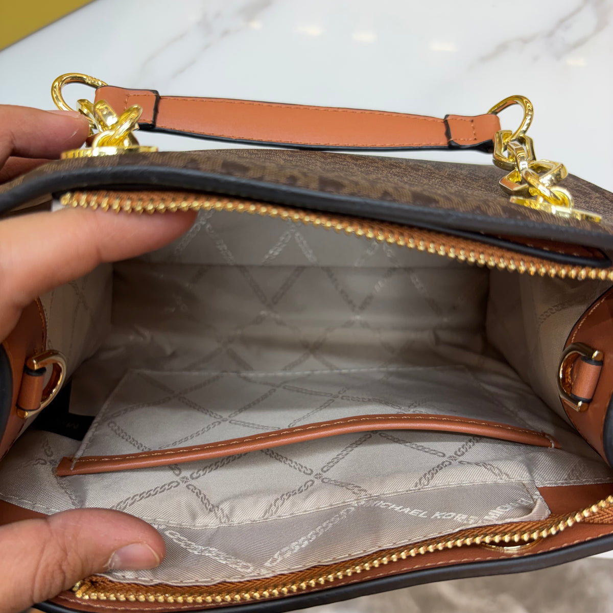 MK Cynthia Satchel - Coffee