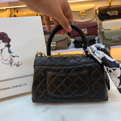 CHNL Coco Handle Flap Bag - Black