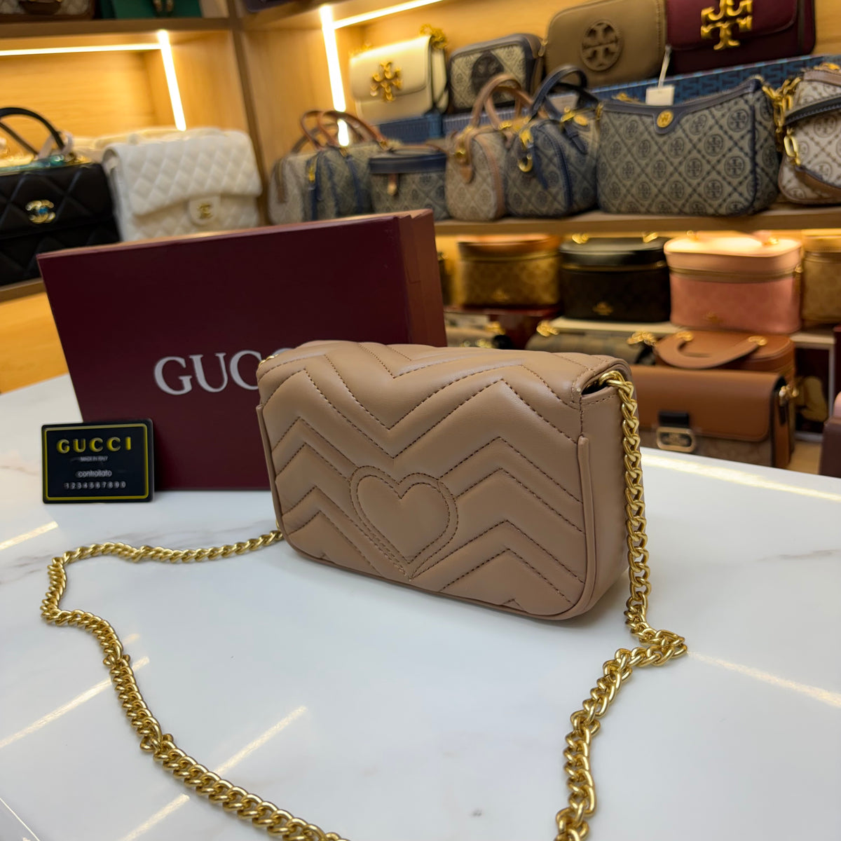 GG Mini Marmont - Beige (Ultra Premium)