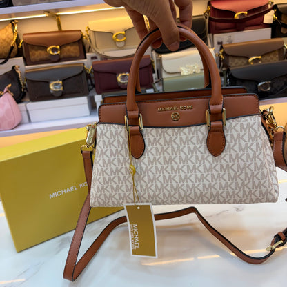 MK Satchel - White Tan