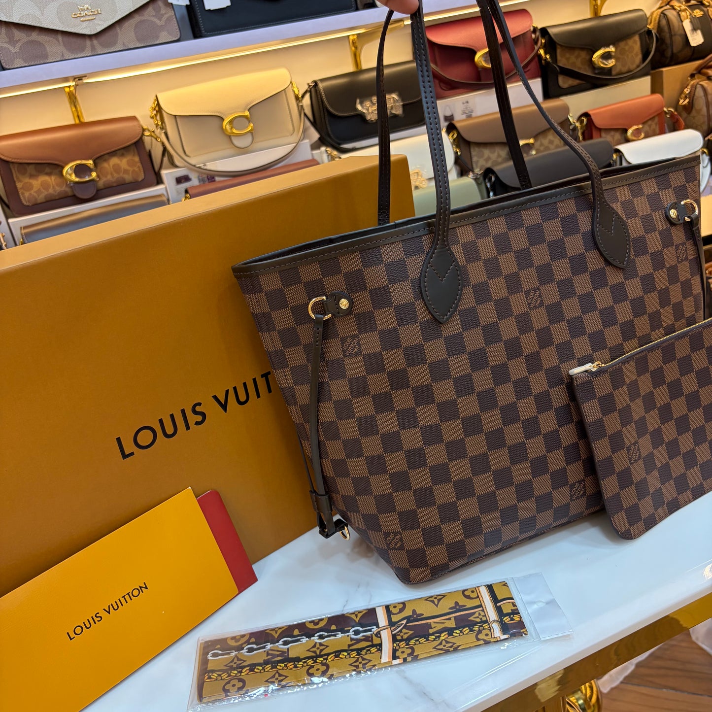 LV Neverfull MM Tote Bag - Double Box