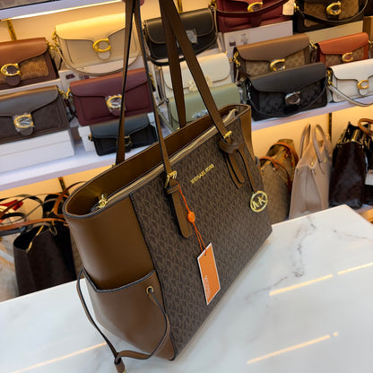 MK Gilly Large Drawstring Tote - Coffee Brown