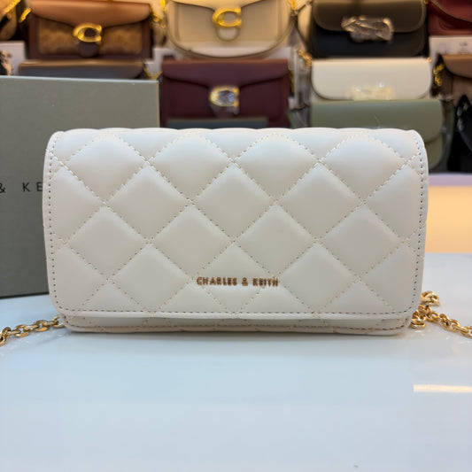CNK Arrietty Quilted Sling Bag - White