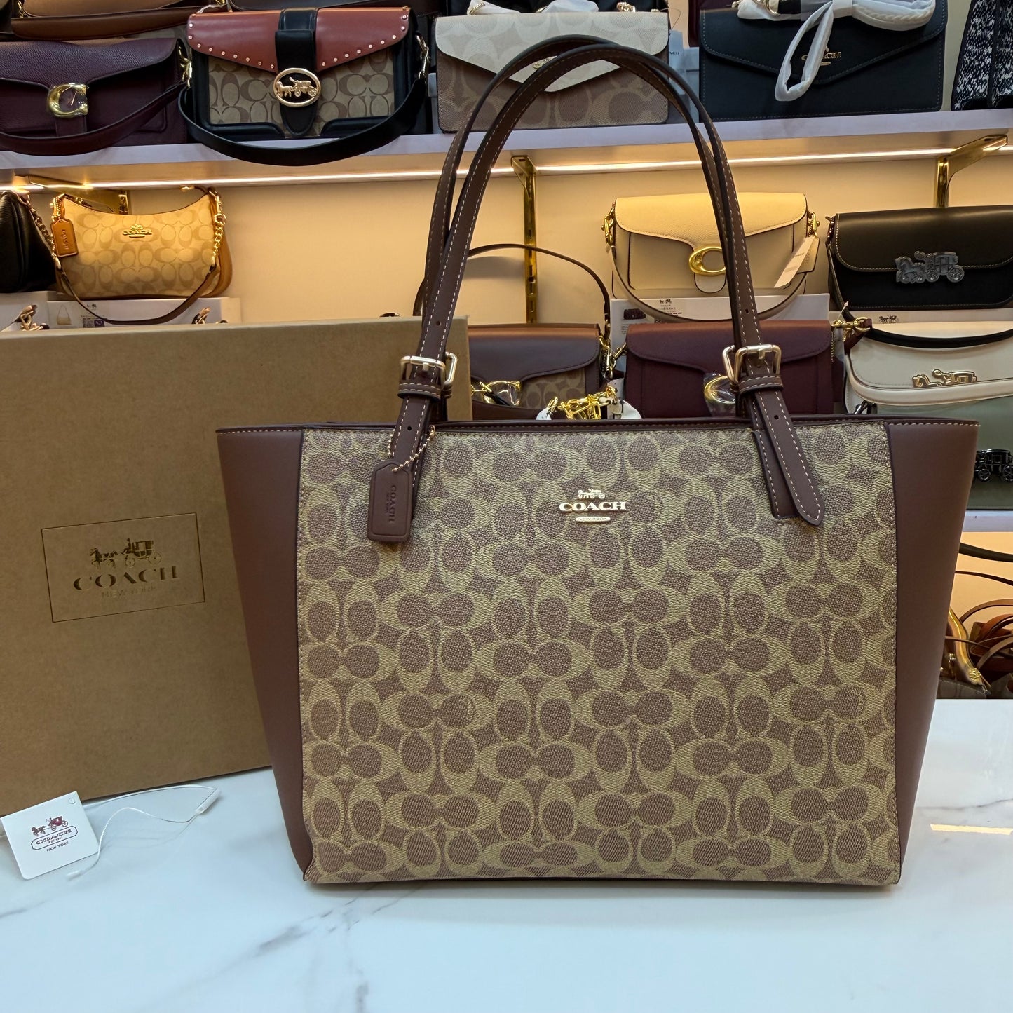 COCH Zip Top Tote Bag - Apricot Coffee