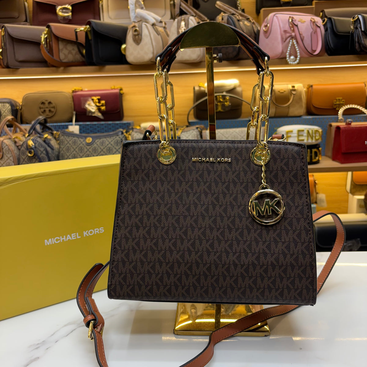 MK Cynthia Satchel - Coffee