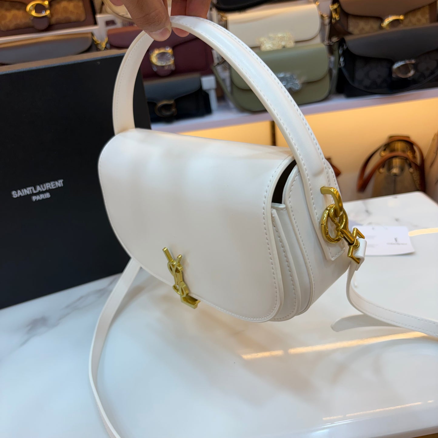 YSL Voltaire Handbag - White