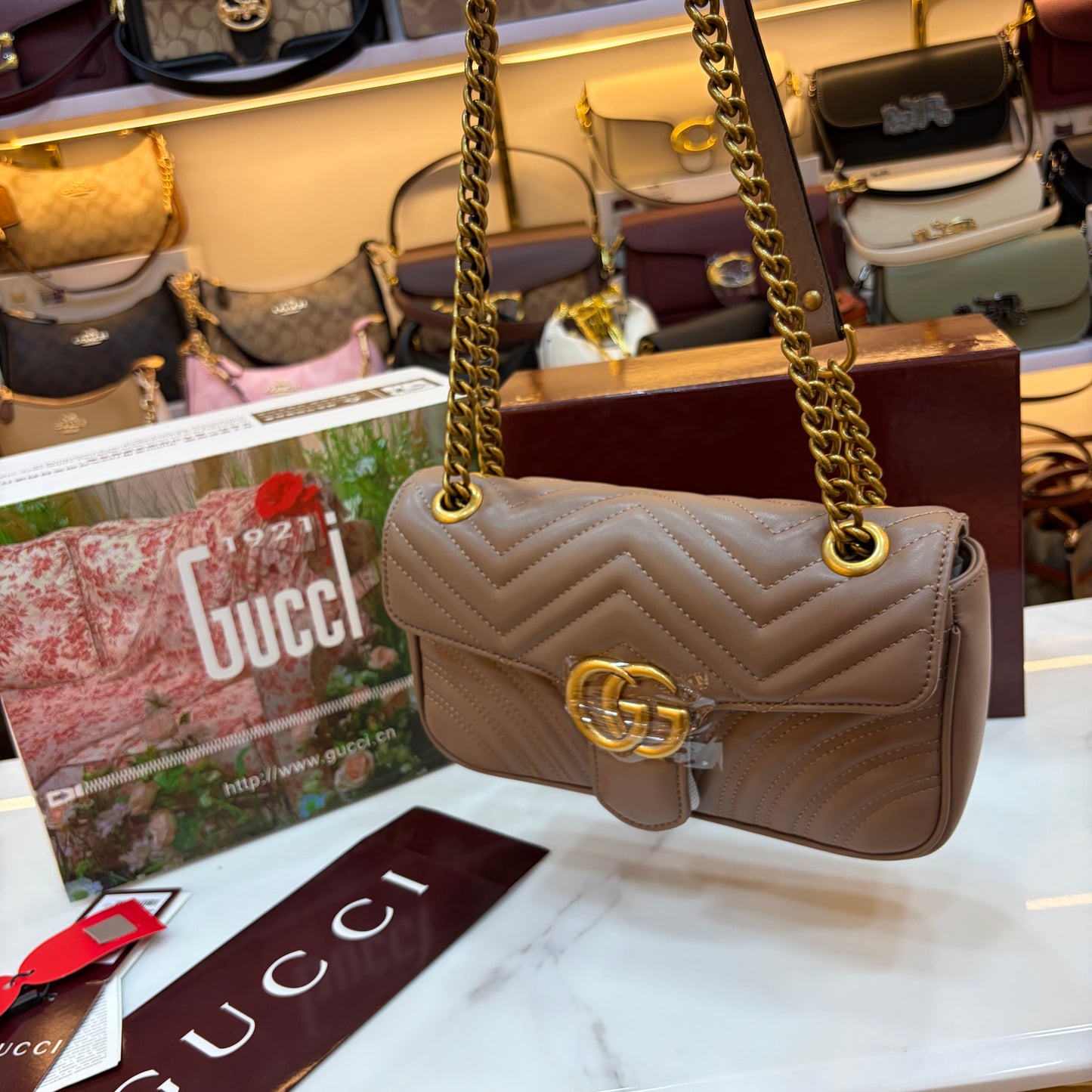 GG Marmont Sling/Shoulder Bag- Beige