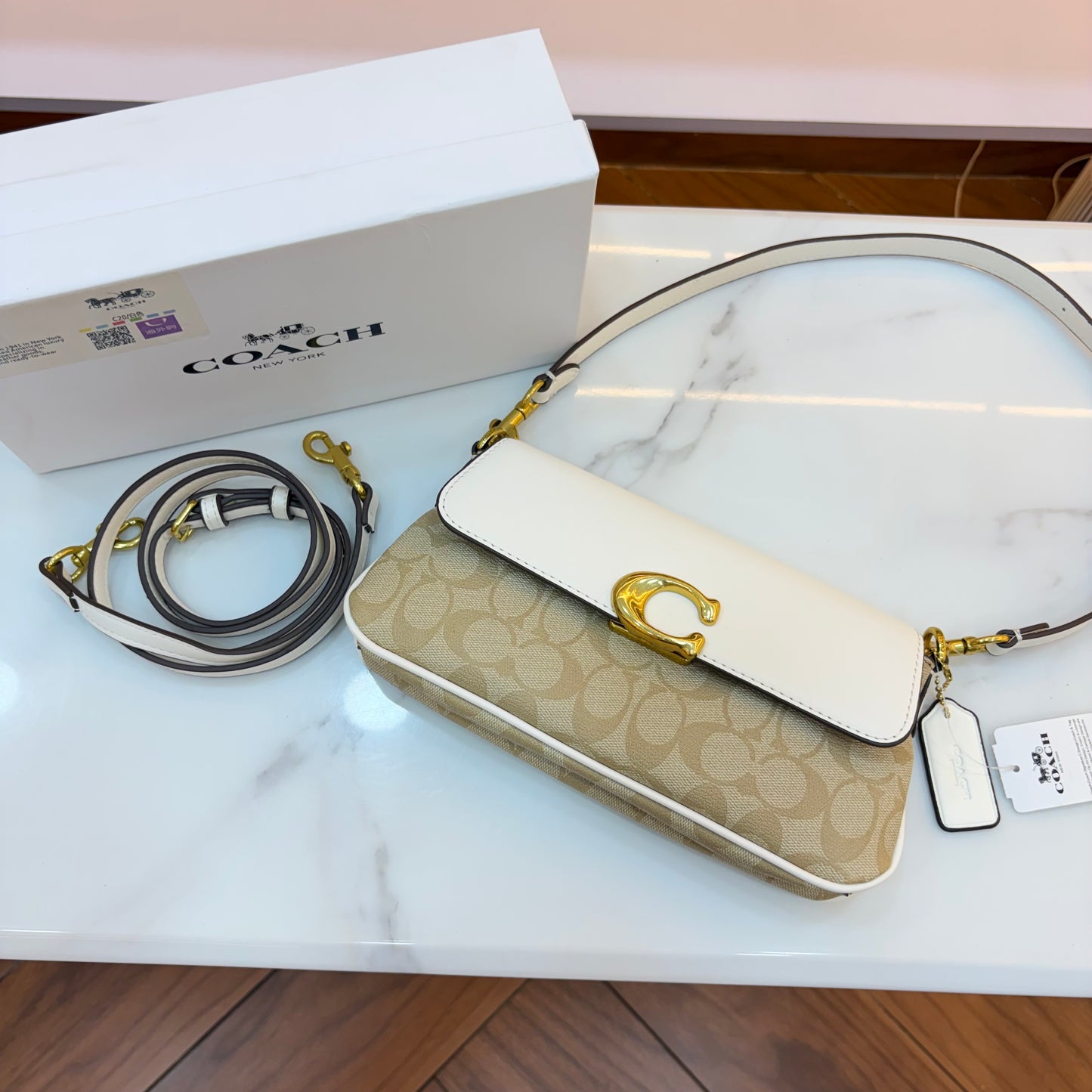 COCH JET Shoulder/Sling Bag - White Apricot