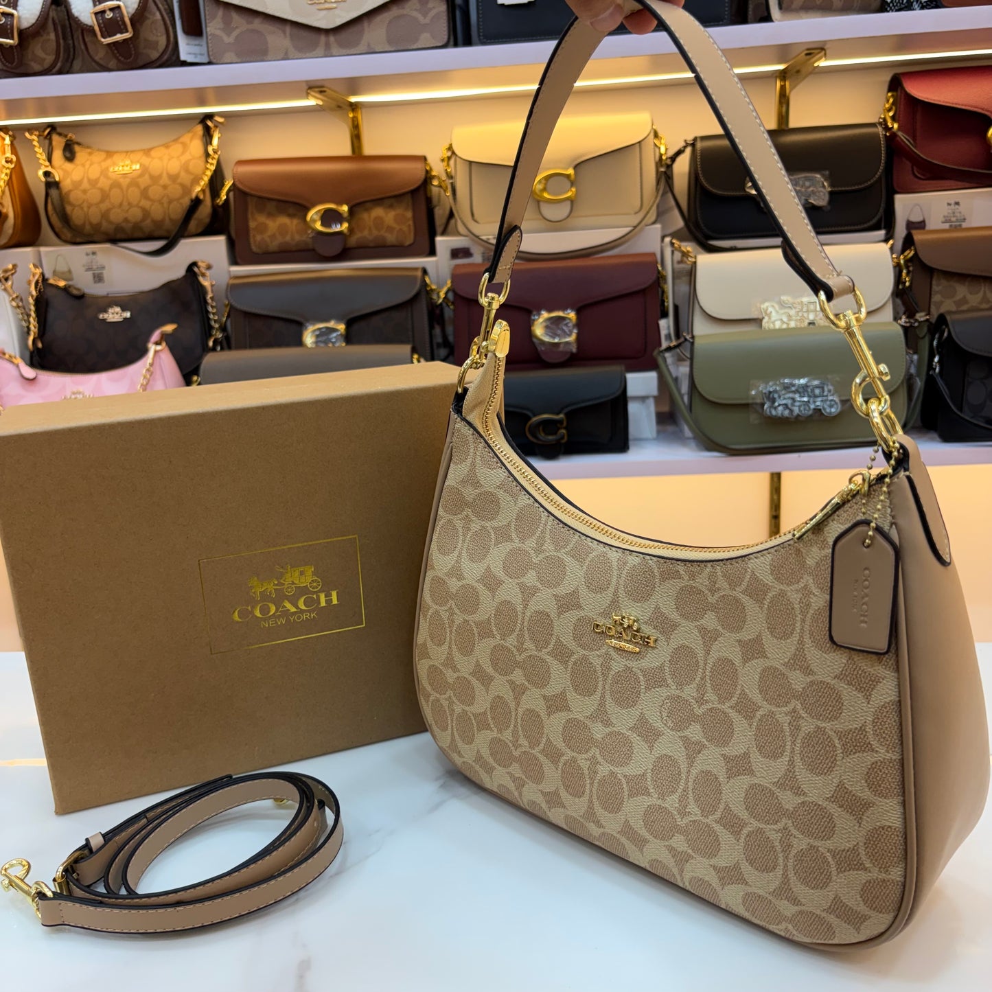 COCH TERI HOBO Shoulder/Sling Bag - Light Apricot