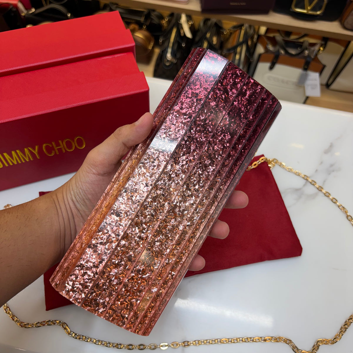 JC Candy Clutch - Pink & Wine