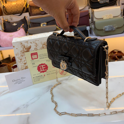My CD Mini Bag Black Cannage Leather