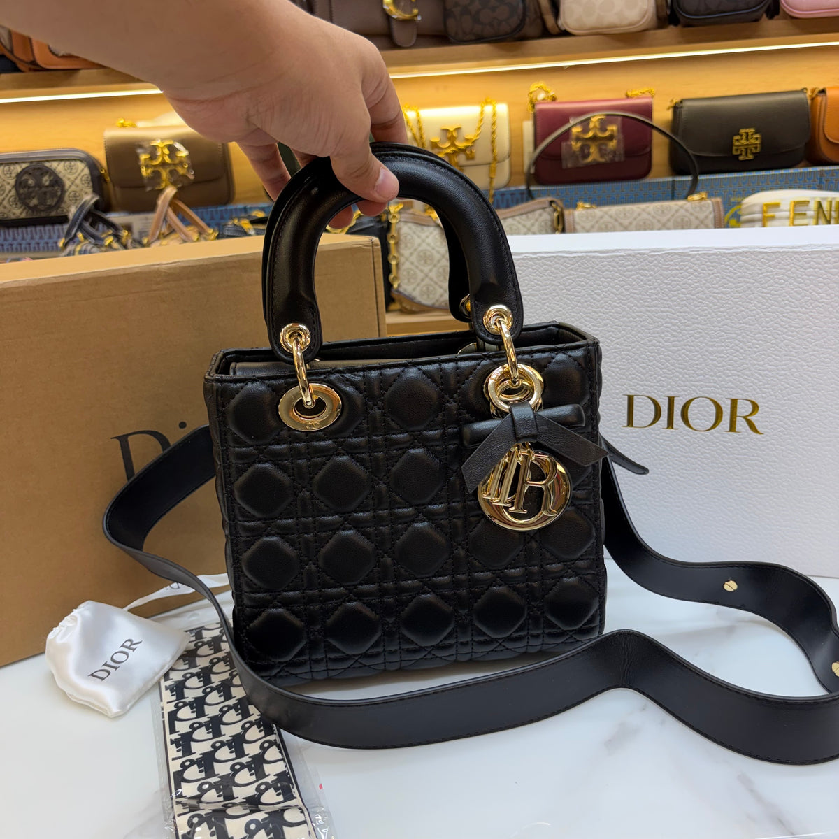 CD Lady D Handbag - Black