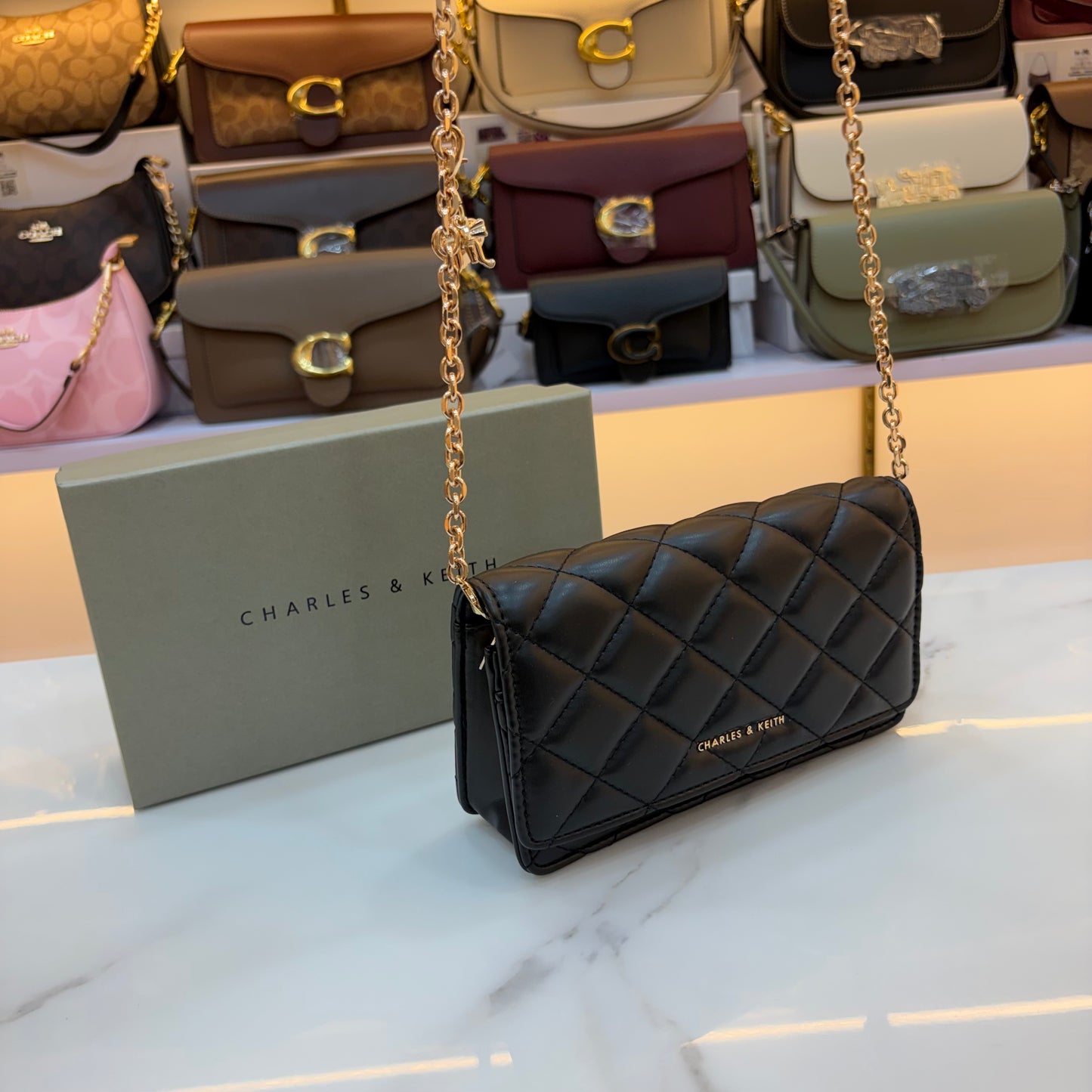 CNK Arrietty Quilted Sling Bag - Black