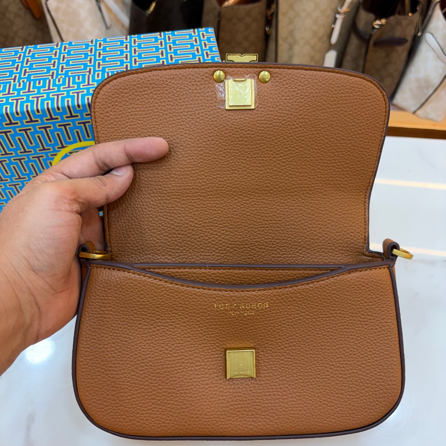 TB Britten Convertible Crossbody Bag - Tan