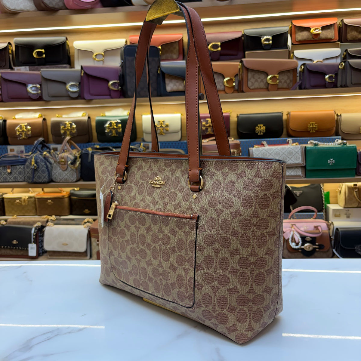 Coch Station Tote Bag - Tan Apricot