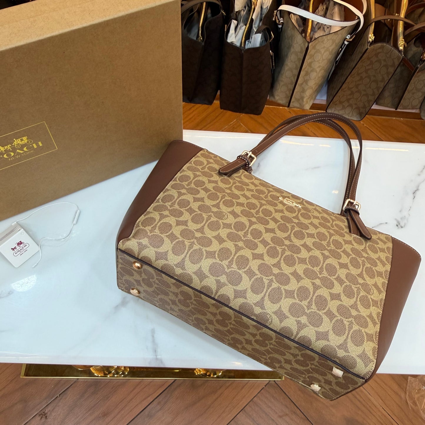 COCH Zip Top Tote Bag - Apricot Coffee