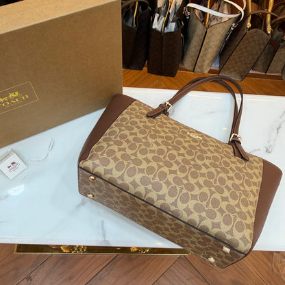 COCH Zip Top Tote Bag - Apricot Coffee