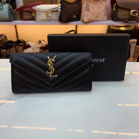 YSL Envelope Premium Wallet - Black