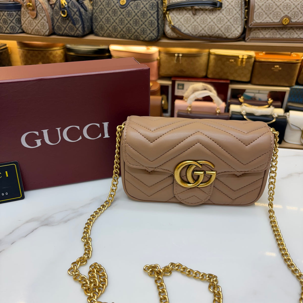 GG Mini Marmont - Beige (Ultra Premium)