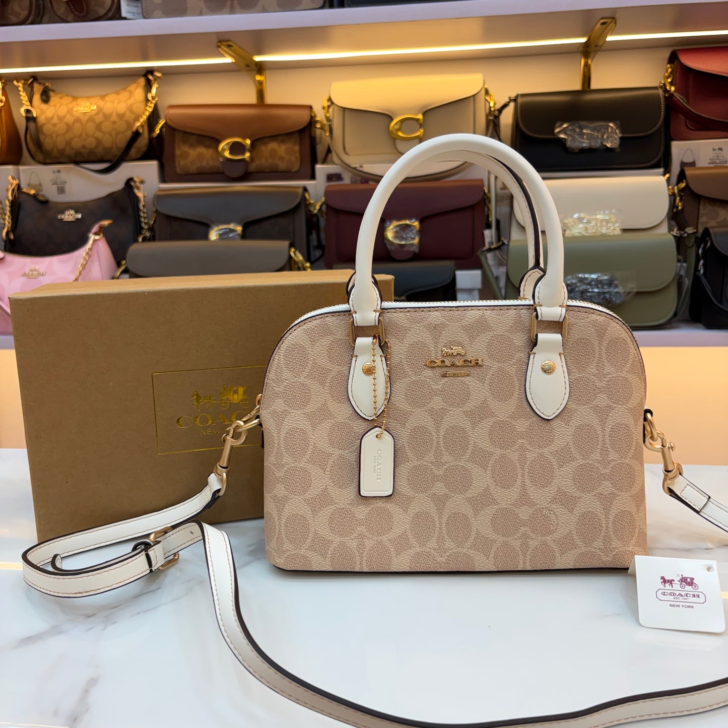 COCH KATY SATCHEL - Apricot White
