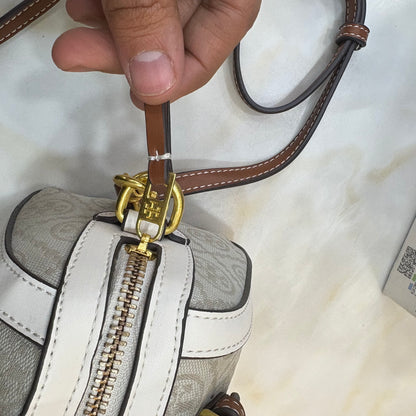 TB Monogram Speedy - White & Tan