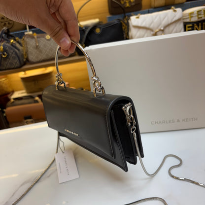 CNK Kristine Sculptural Handle Handbag - Noir