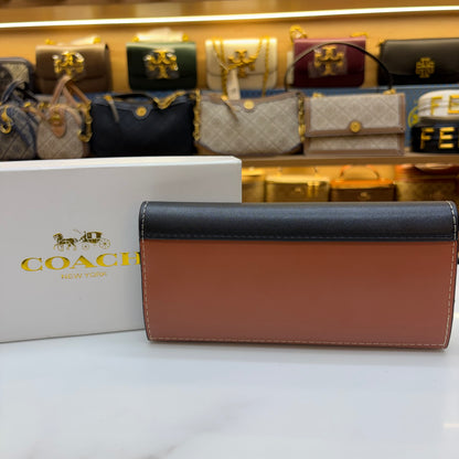 Coch Long Wallet - Signature Black & Apricot