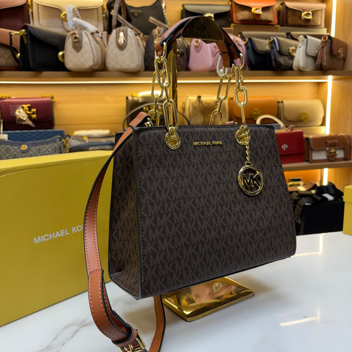 MK Cynthia Satchel - Coffee