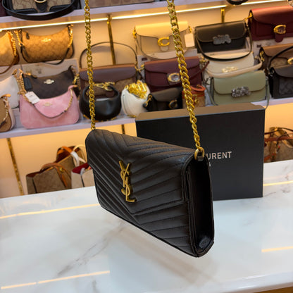 YSL Cassandre Wallet on Chain - Black
