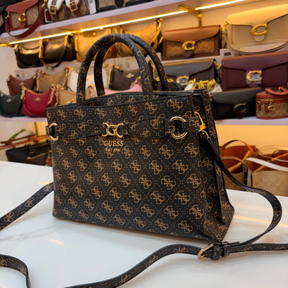 GUS Arlena Girlfriend Satchel - Black Monogram