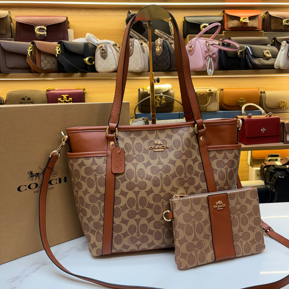 Coch Premium Tote With Wallet - Signature Colour