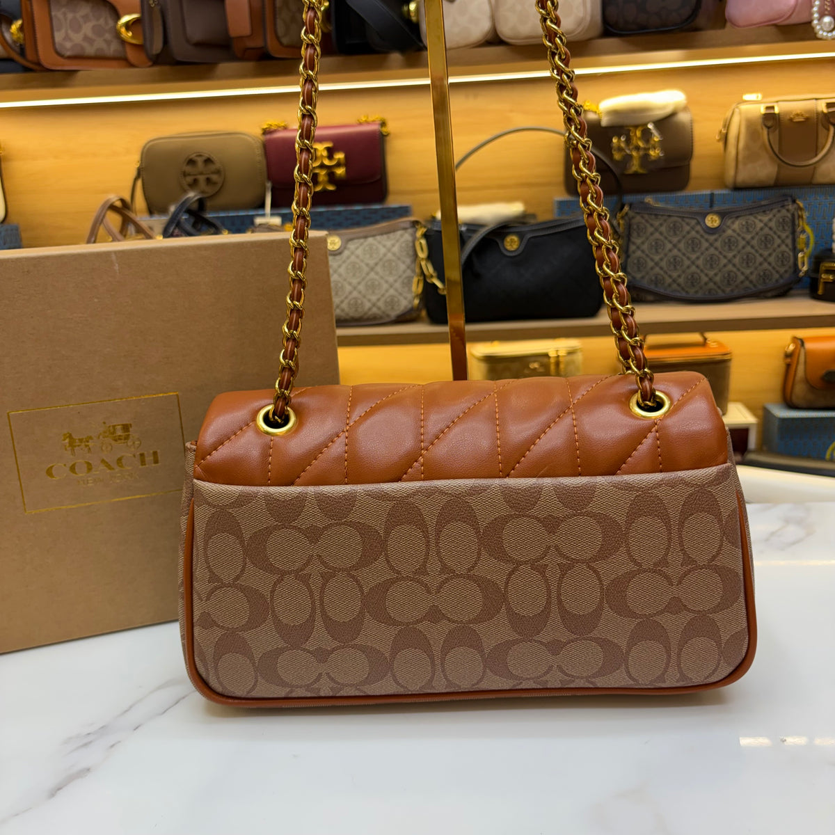 Coch Quilted Tabby Bag - Signature Print