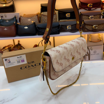 COCH Signature Canvas Brook Flap Chain Bag - Creme Colour