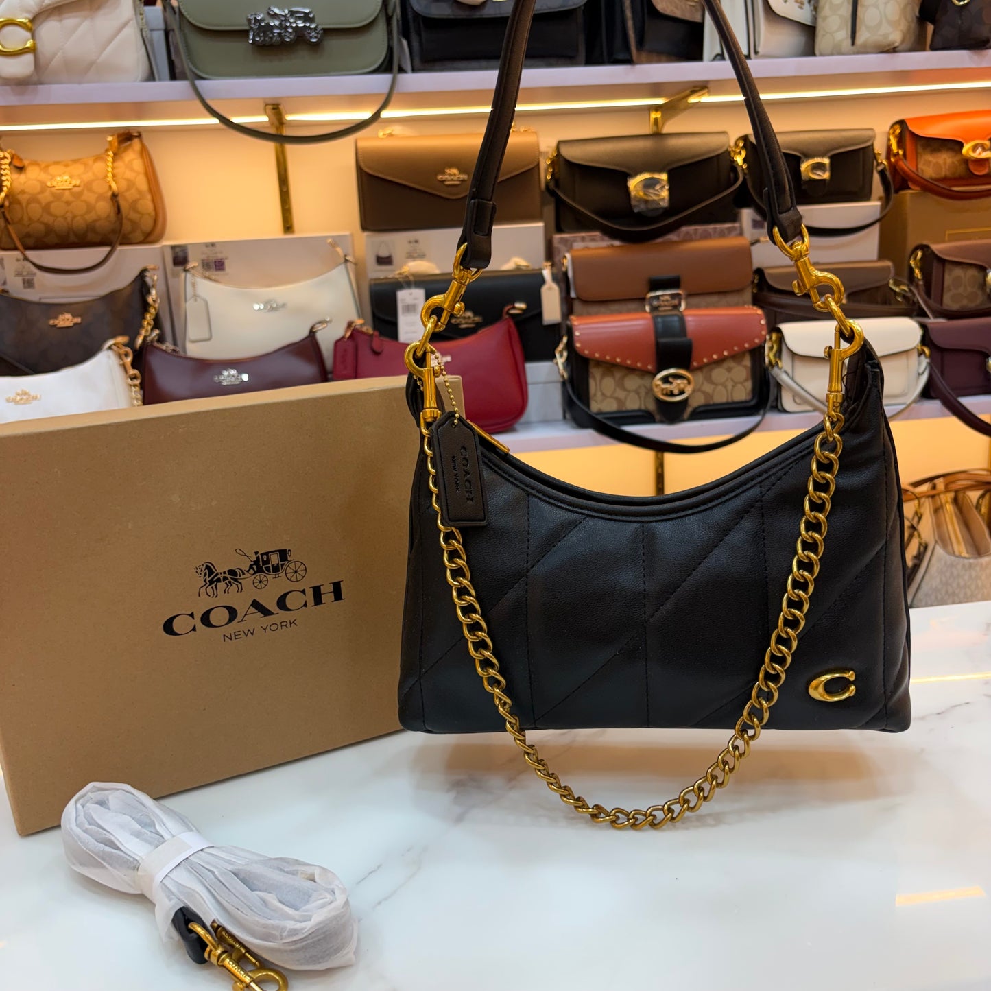 COCH JULIET Soft Quilted Handbag - Black