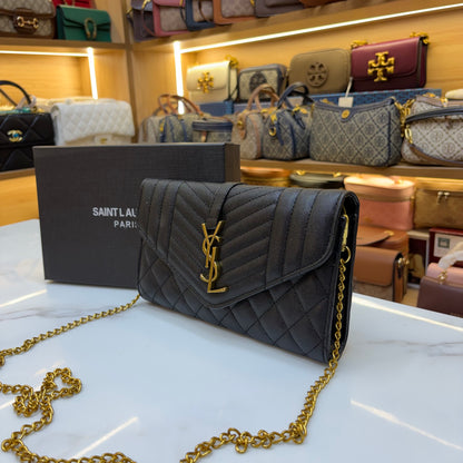YSL Clutch Sling - Black