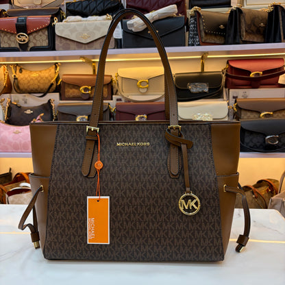 MK Gilly Large Drawstring Tote - Coffee Brown
