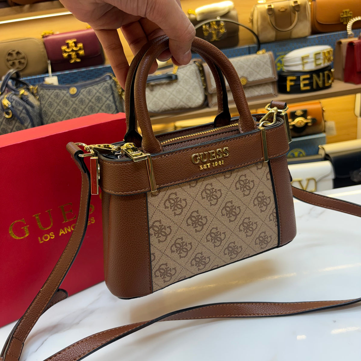 GUS Anadela Satchel Bag - Monogram Print