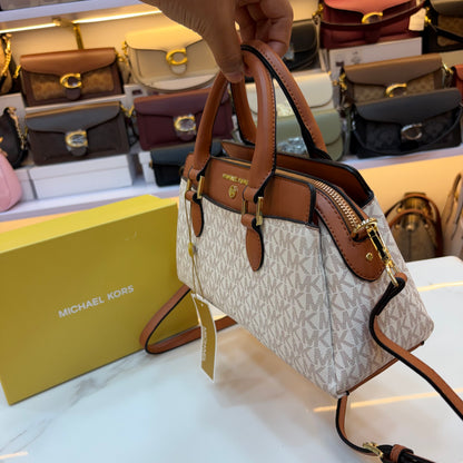 MK Satchel - White Tan