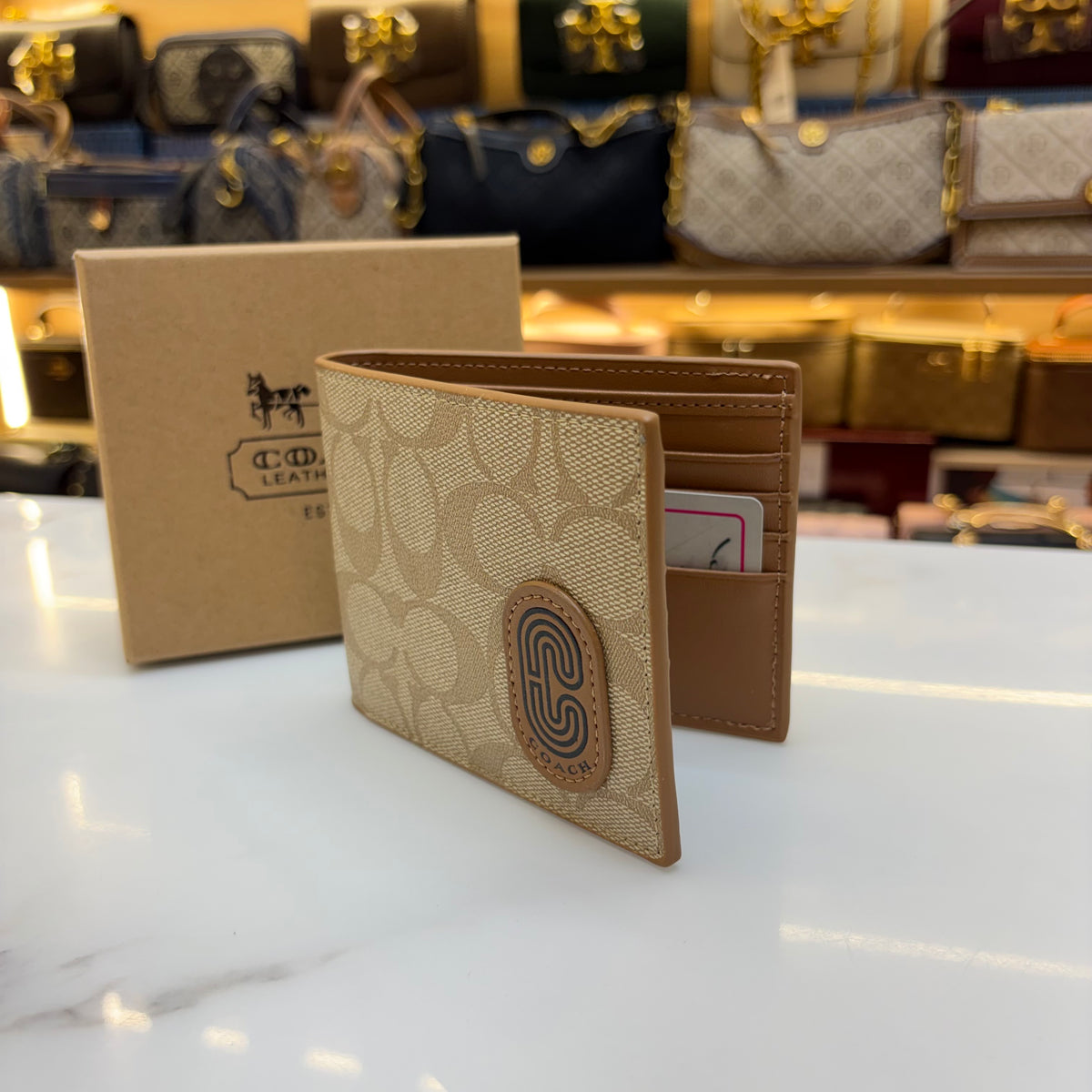 Coch Mens Wallet - Signature Beige