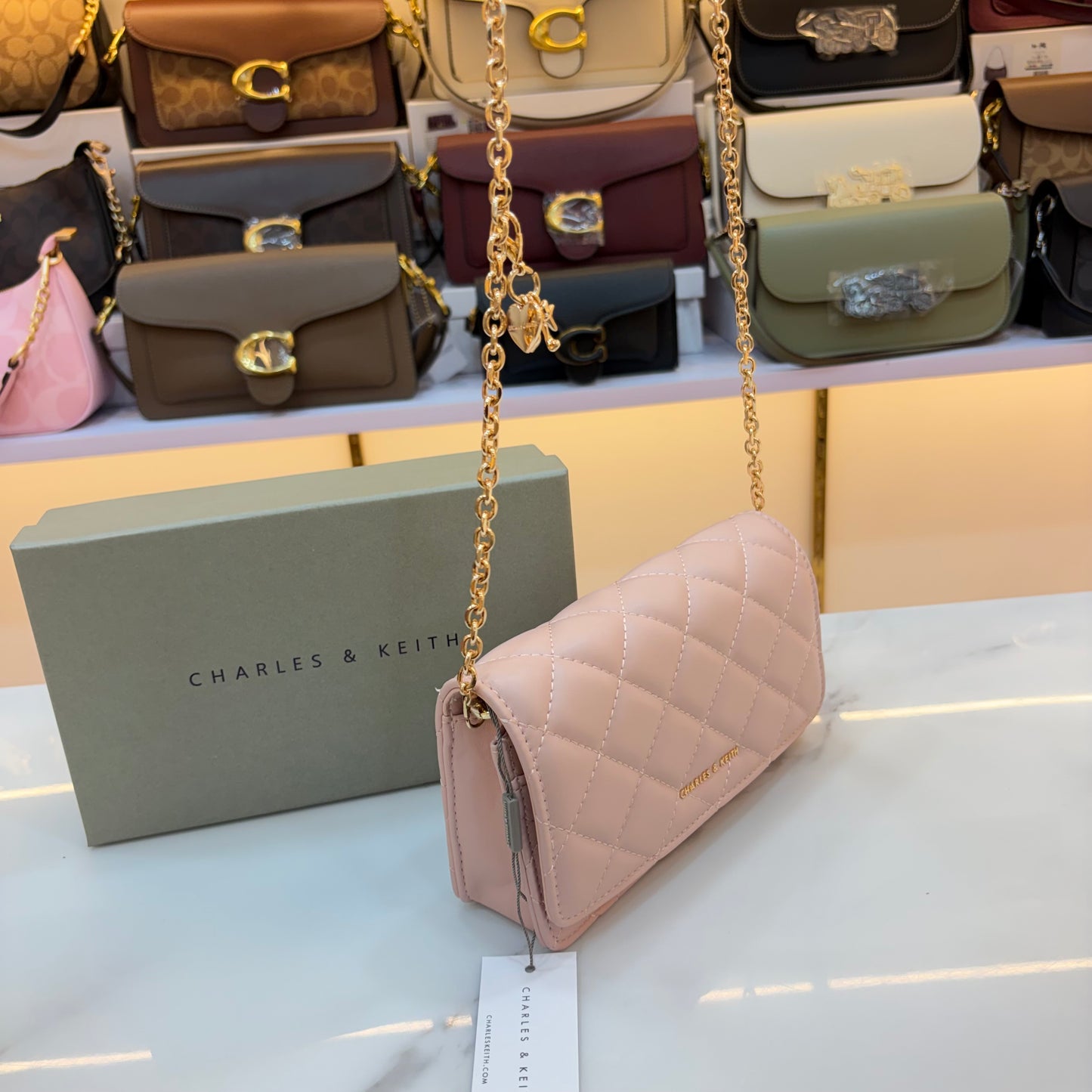 CNK Arrietty Quilted Sling Bag - Pink