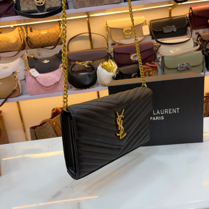 YSL Cassandre Wallet on Chain - Black