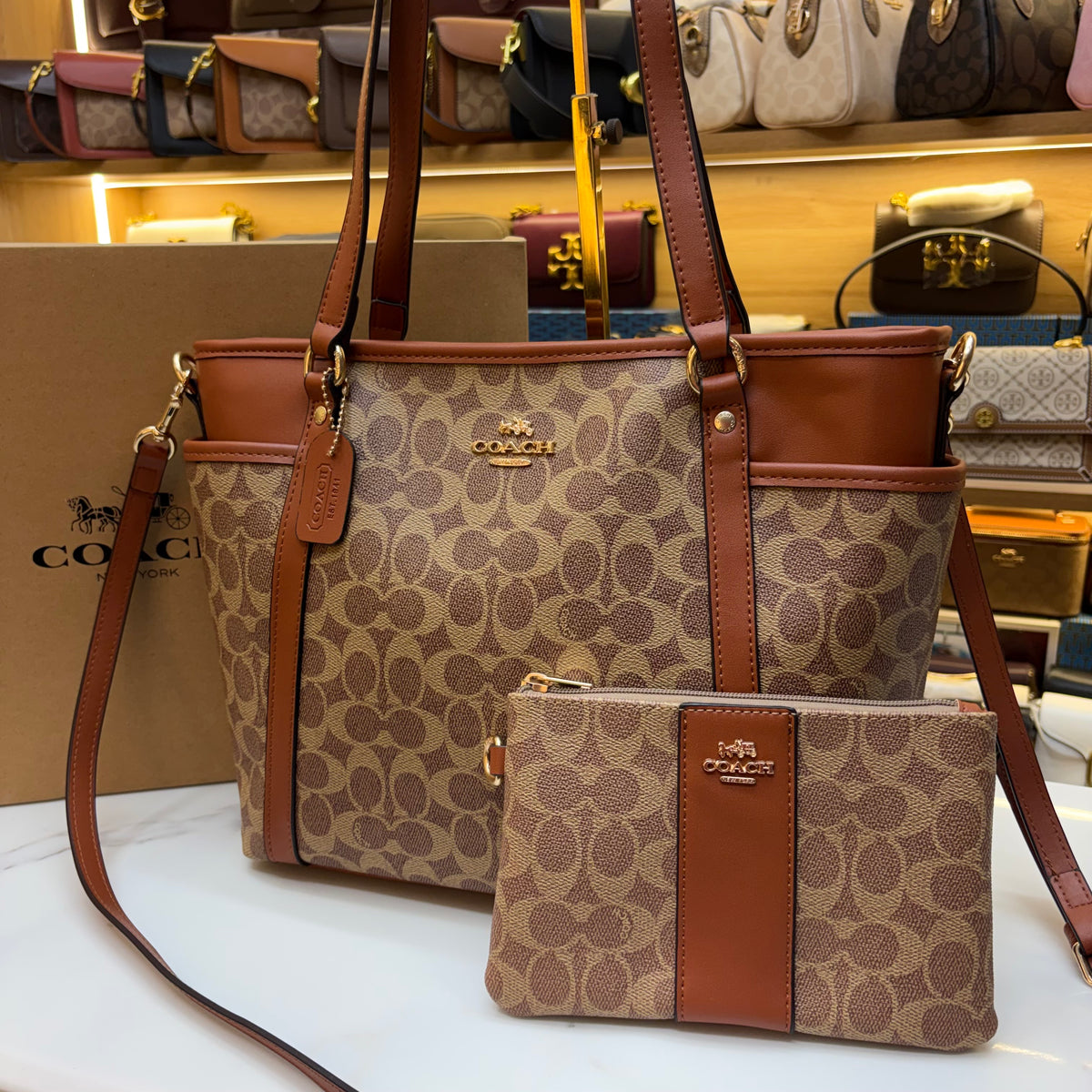 Coch Premium Tote With Wallet - Signature Colour