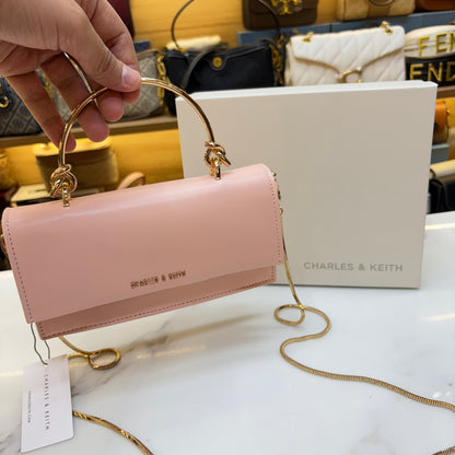 CNK Kristine Sculptural Handle Handbag - Light Pink