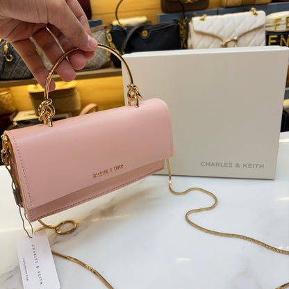 CNK Kristine Sculptural Handle Handbag - Light Pink