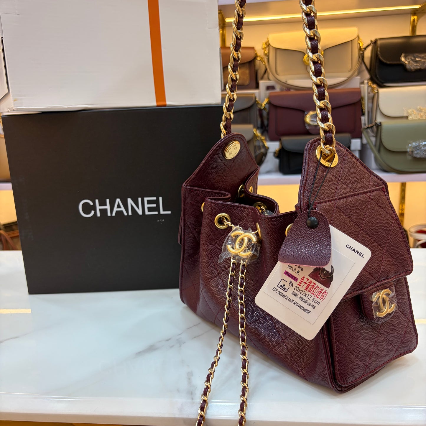 Chanel 25 Small Handbag - Wine