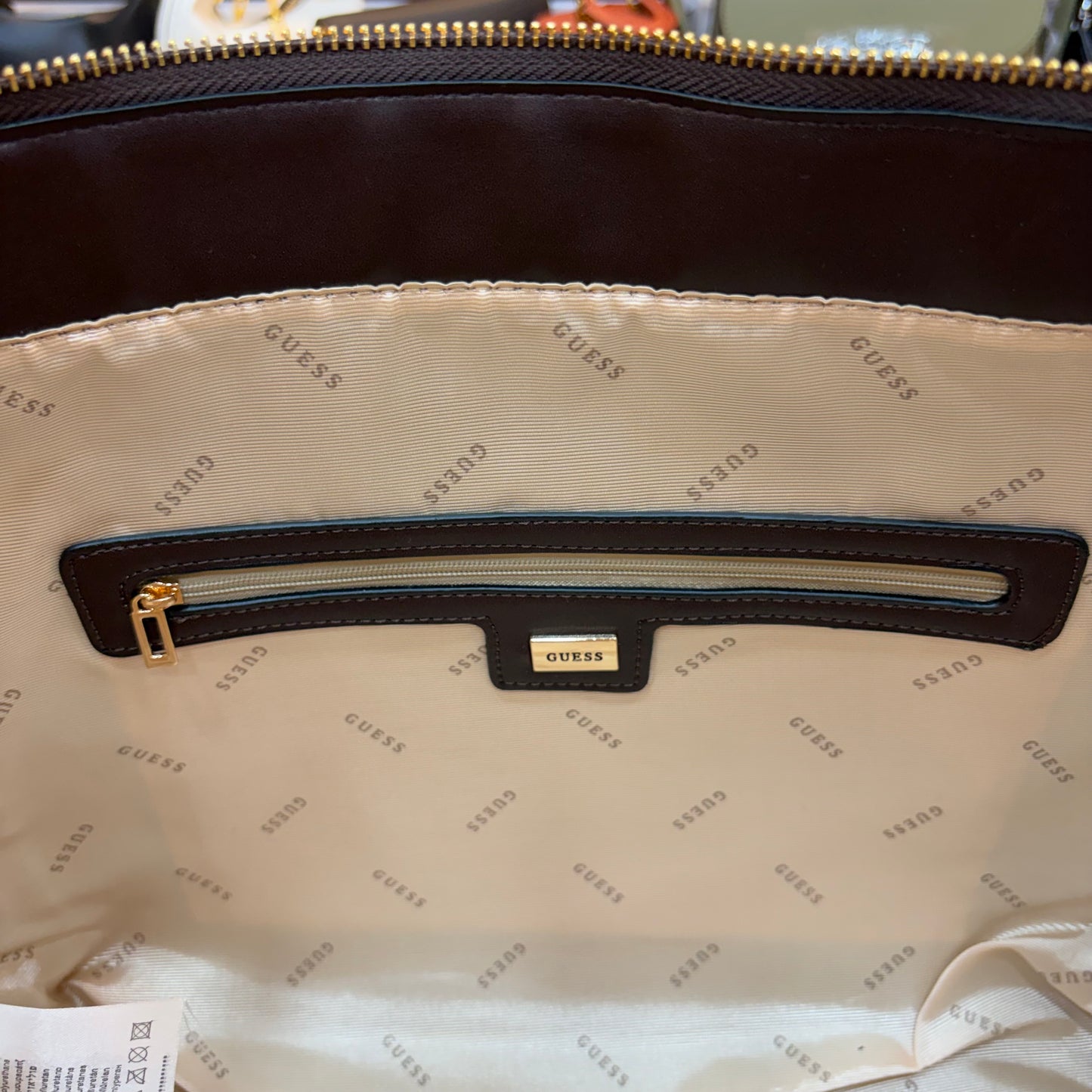 GUS Monogram Tote Bag - Beige & Coffee