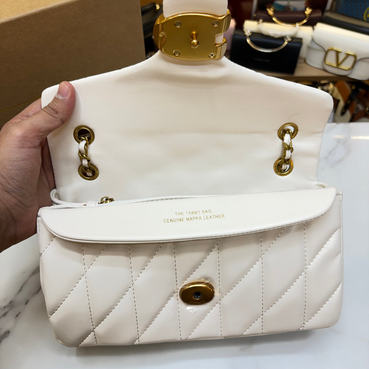 Coch Quilted Tabby Bag - White