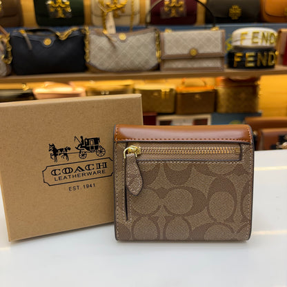 Coch Trifold Wallet - Signature Brown